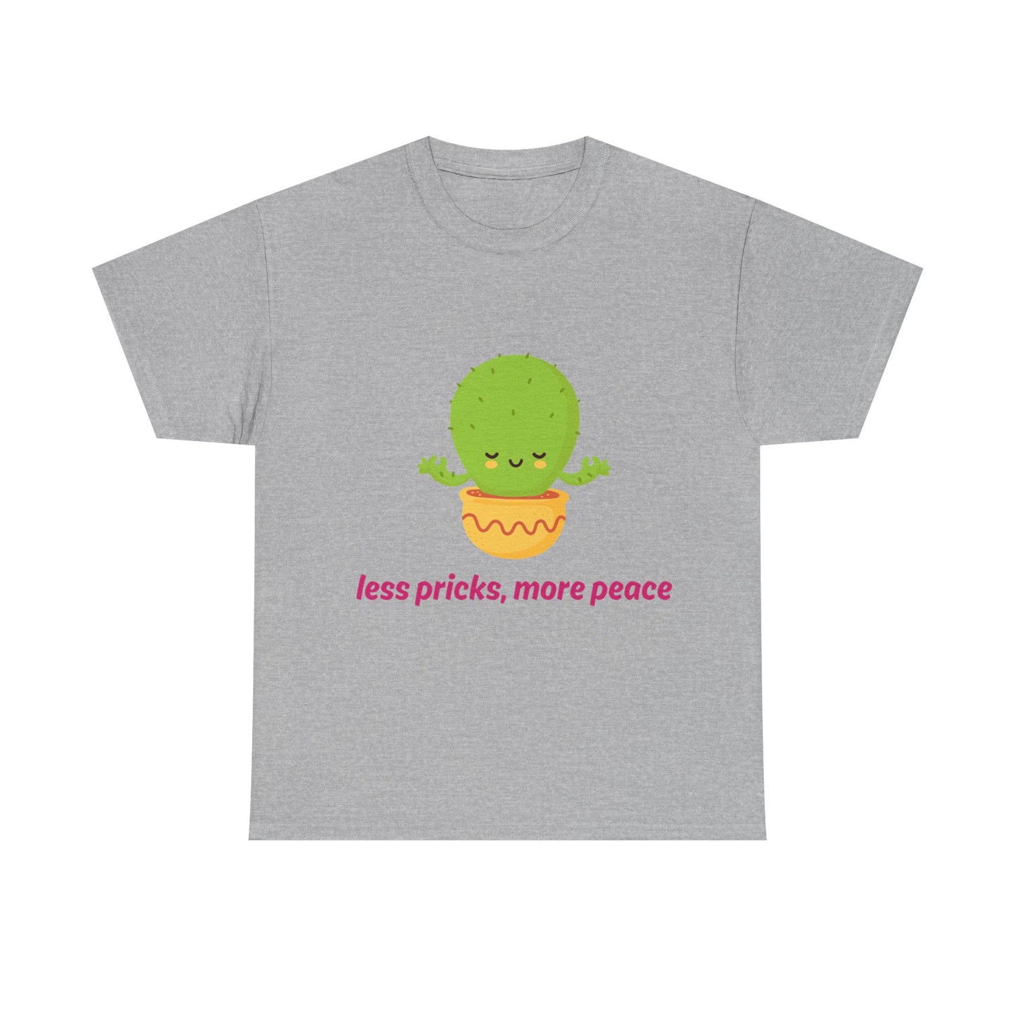 Funny Cactus Tee - Cotton T-Shirt, Less Pricks More Peace, Cute Plant Lover Gift, Casual Wear, Gift for Friends