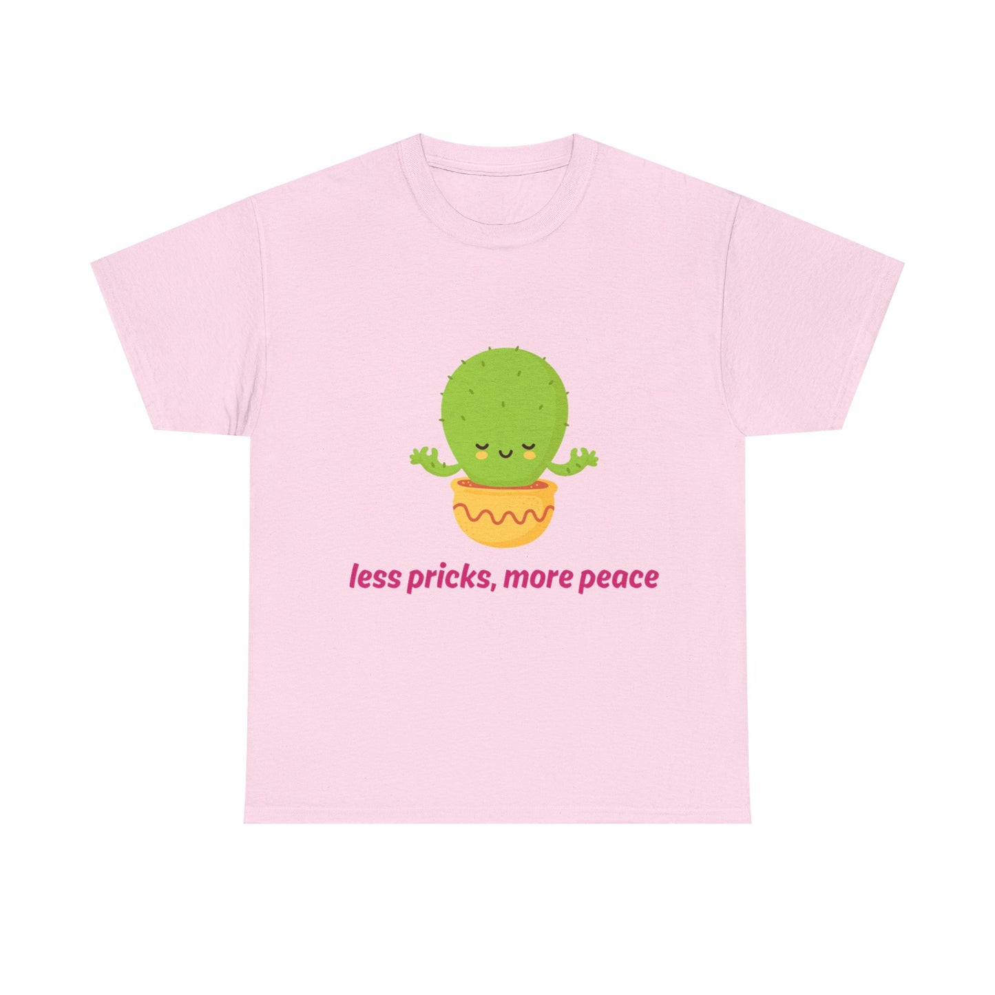 Funny Cactus Tee - Cotton T-Shirt, Less Pricks More Peace, Cute Plant Lover Gift, Casual Wear, Gift for Friends