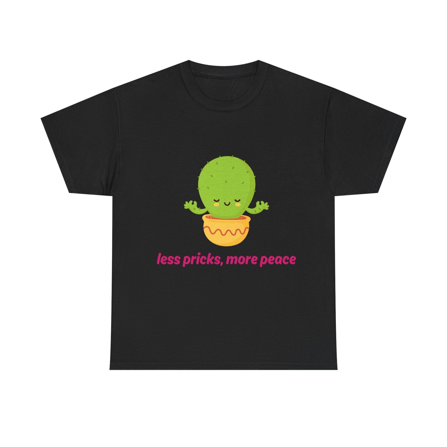Funny Cactus Tee - Cotton T-Shirt, Less Pricks More Peace, Cute Plant Lover Gift, Casual Wear, Gift for Friends