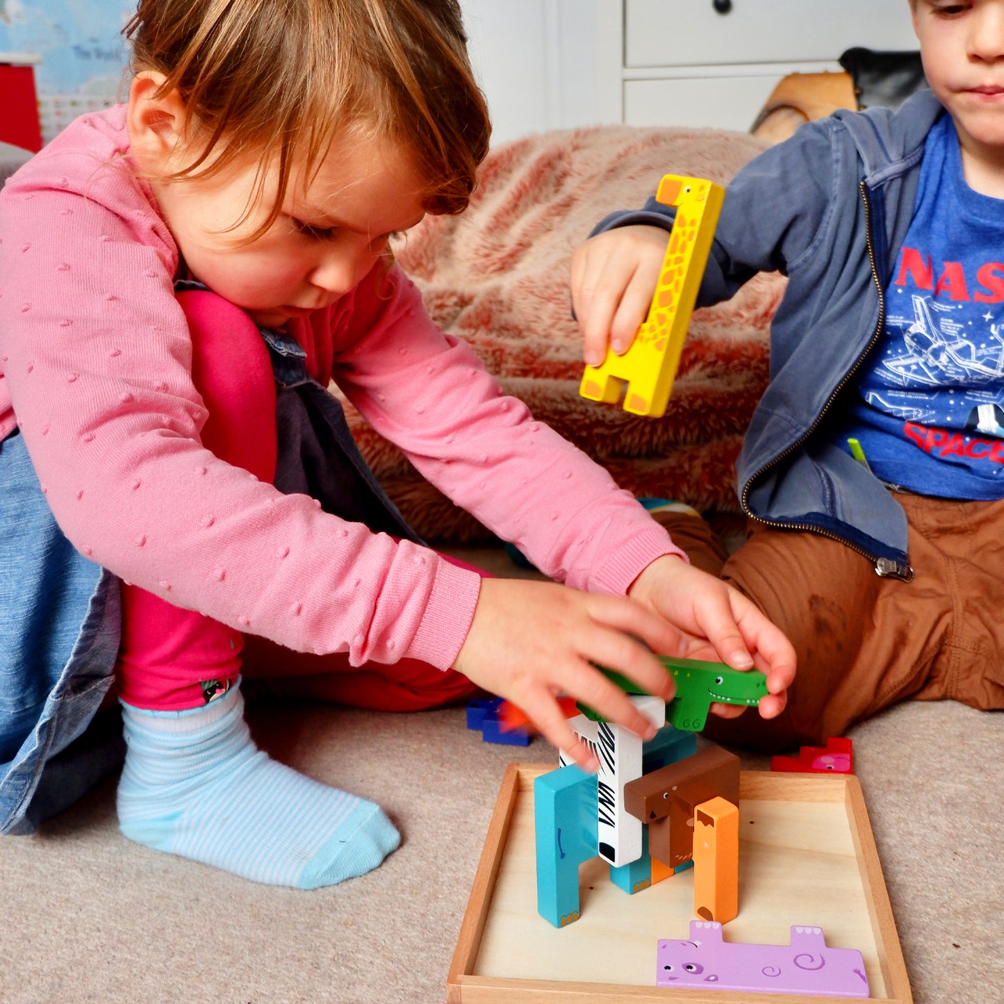 Wooden Animal Stacking and Balancing Activity Puzzle Set